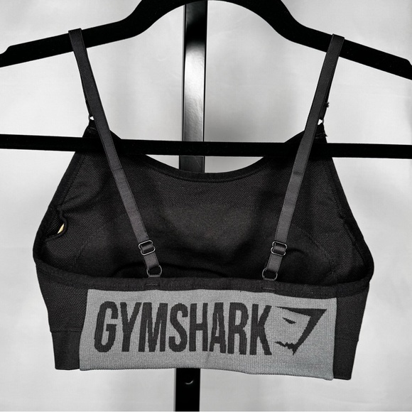 💪🏼 Gymshark Flex Strappy Sports Bra Black/Charcoal Seamless Womens Size Small - Picture 4 of 5